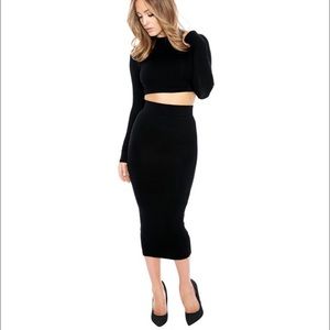 Naked Wadrobe Black Midi Skirt only